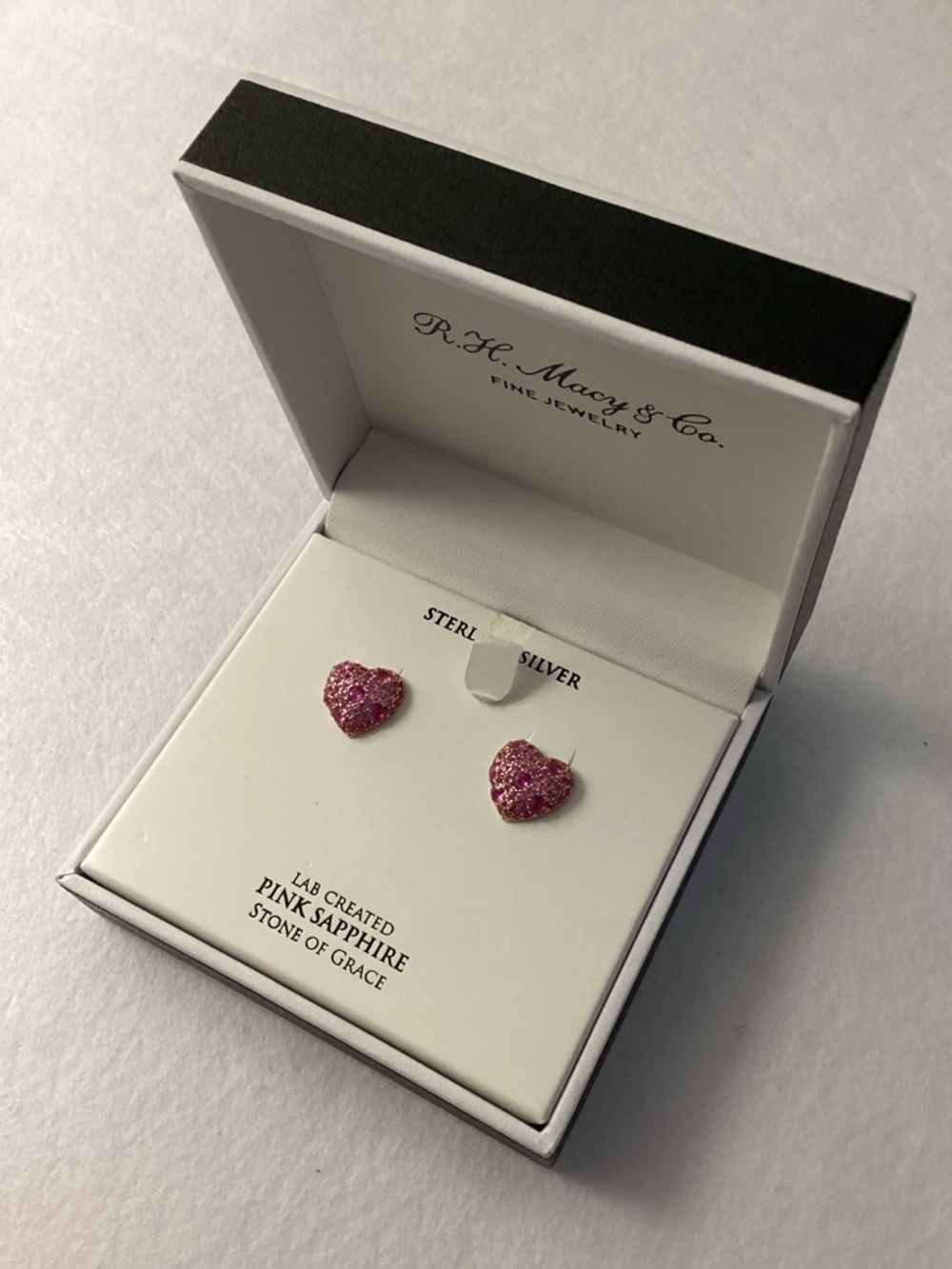 RH Macys Pink Sapphire Heart Necklace and Earrings Set - Picture 4 of 13